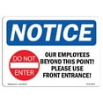 thumbnail image 1 of OSHA Notice Sign - Only Employees Beyond This Point! | Plastic Sign | Protect Your Business, Construction Site, Warehouse & Shop Area |  Made in the USA, 1 of 5