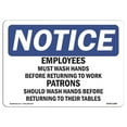 thumbnail image 1 of OSHA Notice Sign - Employees & Patrons Wash Hands, 1 of 1