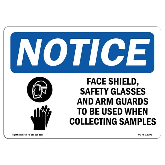 OSHA Notice Sign - Face Shields Safety Glasses Sign With Symbol | Decal | Protect Your Business Construction Site |  Made in the USA