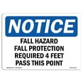thumbnail image 1 of OSHA Notice Sign - Fall Hazard Fall Protection Required 4 Feet | Plastic Sign | Protect Your Business, Work Site, Warehouse & Shop Area |  Made in the USA, 1 of 5