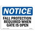 thumbnail image 1 of OSHA Notice Sign - Fall Protection Required When Gate Is Open | Plastic Sign | Protect Your Business, Work Site, Warehouse & Shop Area |  Made in the USA, 1 of 5