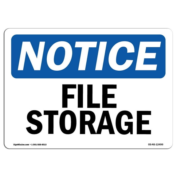 OSHA Notice Sign - File Storage | Decal | Protect Your Business, Construction Site, Warehouse & Shop Area |  Made in the USA