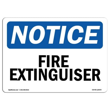 OSHA Notice Sign - Fire Extinguisher | Plastic Sign | Protect Your Business, Construction Site, Warehouse & Shop Area |  Made in the USA