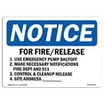 thumbnail image 1 of OSHA Notice Sign - For Fire Release 1. Use Emergency Pump Shut | Plastic Sign | Protect Your Business, Work Site, Warehouse & Shop Area |  Made in the USA, 1 of 5