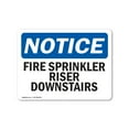 thumbnail image 1 of OSHA Notice Sign - Fire Sprinkler Riser Downstairs | Decal | Protect Your Business, Construction Site, Warehouse |  Made in the USA, 1 of 4