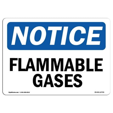 OSHA Notice Sign - Flammable Gases | Decal | Protect Your Business, Construction Site, Warehouse & Shop Area |  Made in the USA
