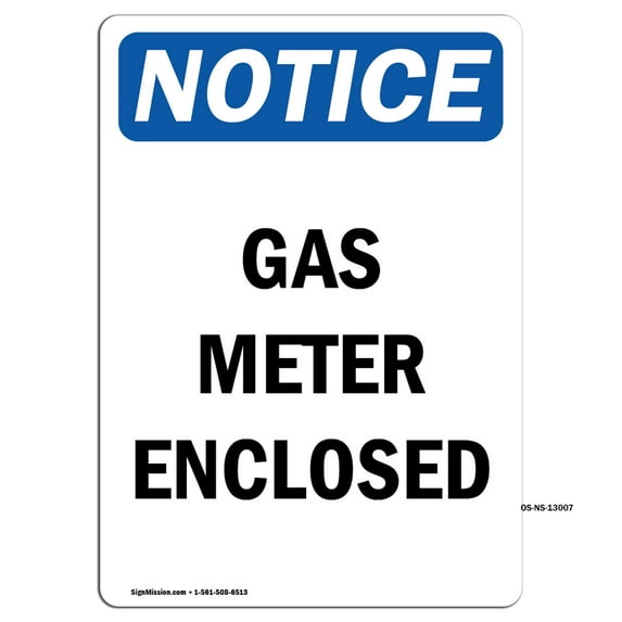 OSHA Notice Sign - Gas Meter Enclosed | Decal | Protect Your Business, Construction Site, Warehouse & Shop Area | Made in the USA