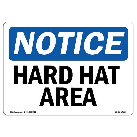 OSHA Notice Sign - Hard Hat Area | Decal | Protect Your Business, Construction Site, Warehouse & Shop Area |  Made in the USA