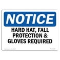 thumbnail image 1 of OSHA Notice Sign - Hard Hat Fall Protection & Gloves Required | Plastic Sign | Protect Your Business Work Site Warehouse & Shop Area |  Made in the USA, 1 of 5