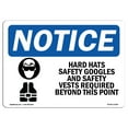 thumbnail image 1 of OSHA Notice Sign - Hard Hats Safety Goggles And | Plastic Sign | Protect Your Business Construction Site Warehouse & Shop Area |  Made in the USA, 1 of 5
