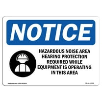 OSHA Notice Sign - Hazardous Noise Area Hearing Sign With Symbol | Decal | Protect Your Business, Construction Site |  Made in the USA