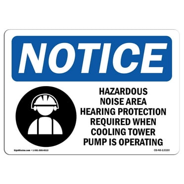 OSHA Notice Sign - Hazardous Noise Area Hearing Sign With Symbol | Decal | Protect Your Business, Construction Site |  Made in the USA