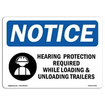OSHA Notice Sign - Hearing Protection Required Sign With Symbol | Decal | Protect Your Business, Construction Site |  Made in the USA