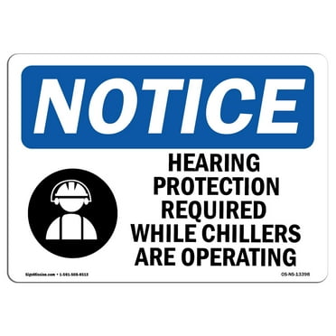 OSHA Notice Sign - Hearing Protection Required Sign With Symbol | Decal | Protect Your Business, Construction Site |  Made in the USA