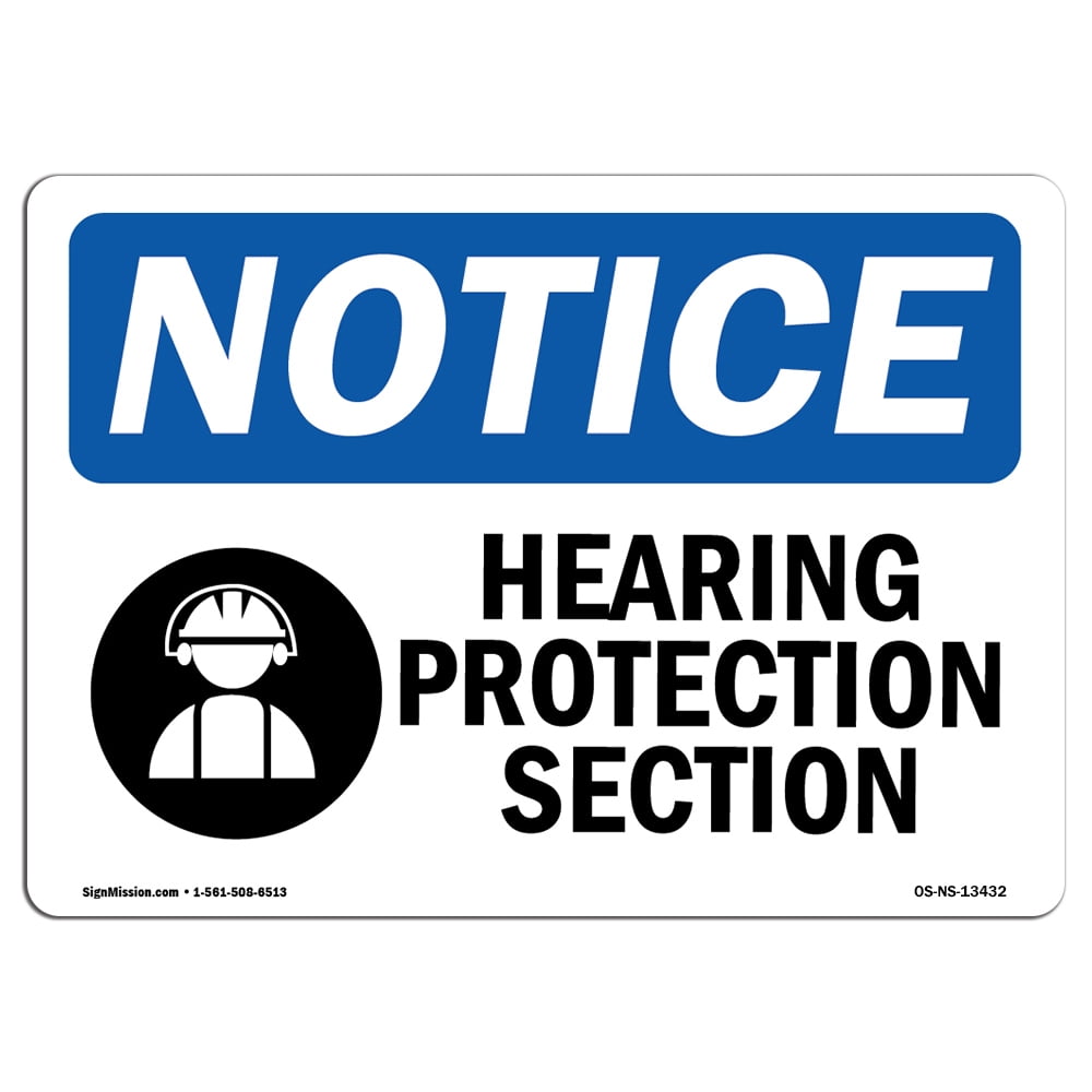 OSHA Notice Sign Hearing Protection Station Sign With Symbol Decal