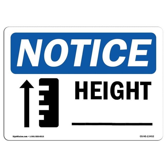 OSHA Notice Sign - Height - Sign with Symbol