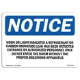 thumbnail image 1 of OSHA Notice Sign - Horn Or Light Indicates A Refrigerant Or | Decal | Protect Your Business, Construction Site |  Made in the USA, 1 of 4