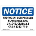 thumbnail image 1 of OSHA Notice Sign - Hydrogen Compressed Flammable Gas Un1049 | Plastic Sign | Protect Your Business Work Site Warehouse & Shop Area |  Made in the USA, 1 of 5
