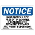 thumbnail image 1 of OSHA Notice Sign - Hydrogen Sulfide Present In Landfill If | Plastic Sign | Protect Your Business, Work Site, Warehouse & Shop Area |  Made in the USA, 1 of 5