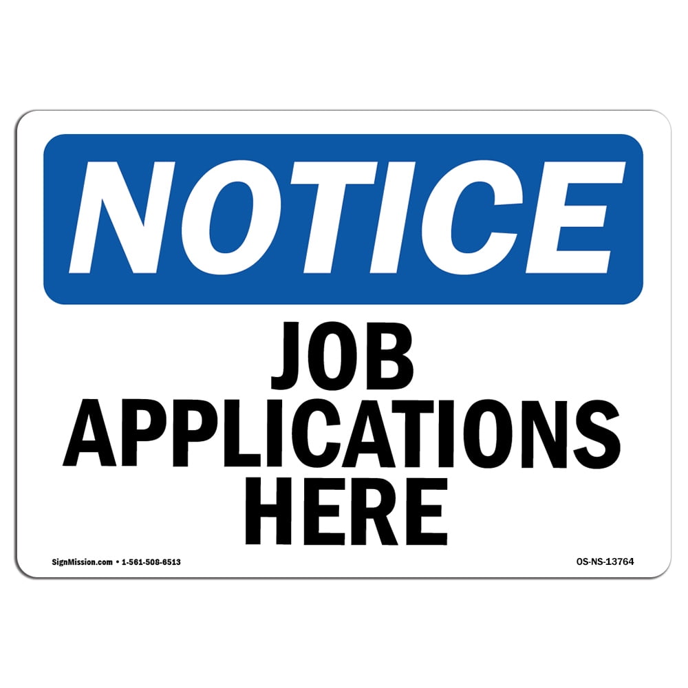 OSHA Notice Sign - Job Applications Here | Decal | Protect Your ...