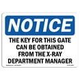 thumbnail image 1 of OSHA Notice Sign - The Key For This Gate Can Be Obtained From | Plastic Sign | Protect Your Business, Work Site, Warehouse & Shop Area |  Made in the USA, 1 of 5