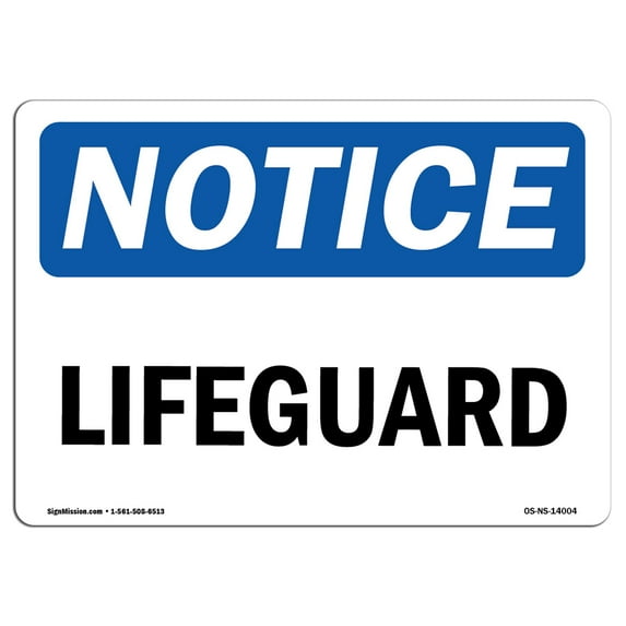 OSHA Notice Sign - Lifeguard | Decal | Protect Your Business, Construction Site, Warehouse & Shop Area | Made in the USA