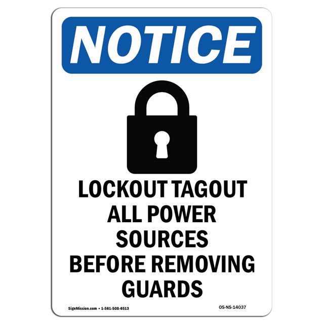 OSHA Notice Sign - Lockout Tagout All Sign With Symbol 7