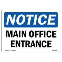 (2 Pack) Main Entrance OSHA Notice Sign 10 Inch X 7 Inch Plastic Sign ...
