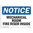 thumbnail image 1 of OSHA Notice Sign - Mechanical Room Fire Riser Inside | Plastic Sign | Protect Your Business, Construction Site, Warehouse & Shop Area |  Made in the USA, 1 of 5