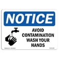 thumbnail image 1 of OSHA Notice Sign - NOTICE Avoid Contamination Wash Your Hands | Plastic Sign | Protect Your Business, Work Site, Warehouse & Shop Area |  Made in the USA, 1 of 5