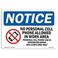 thumbnail image 1 of OSHA Notice Sign - NOTICE Cell Phone Use In Designated Area Only | Decal | Protect Your Business, Construction Site |  Made in the USA, 1 of 4