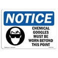 thumbnail image 1 of OSHA Notice Sign - NOTICE Chemical Goggles Must Be Worn | Decal | Protect Your Business, Construction Site, Warehouse |  Made in the USA, 1 of 4