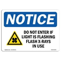 OSHA Notice Sign - NOTICE Do Not Enter If Light Sign With Symbol | Decal | Protect Your Business, Construction Site |  Made in the USA