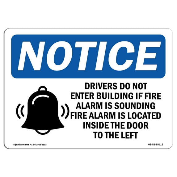OSHA Notice Sign - NOTICE Drivers Do Not Enter Sign With Symbol | Decal | Protect Your Business, Construction Site | Made in the USA