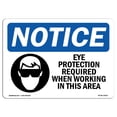 thumbnail image 1 of OSHA Notice Sign - NOTICE Eye Protection Required In This Area | Decal | Protect Your Business, Construction Site |  Made in the USA, 1 of 4