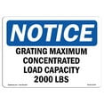 thumbnail image 1 of OSHA Notice Sign - NOTICE Grating Maximum Concentrated Load | Decal | Protect Your Business, Construction Site |  Made in the USA, 1 of 4