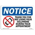 thumbnail image 1 of OSHA Notice Sign - NOTICE No Cell Phone During Your Appointment | Decal | Protect Your Business, Construction Site |  Made in the USA, 1 of 4