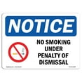 thumbnail image 1 of OSHA Notice Sign - NOTICE No Smoking Under Penalty Of Dismissal | Decal | Protect Your Business, Construction Site |  Made in the USA, 1 of 4