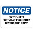 thumbnail image 1 of OSHA Notice Sign - NOTICE Open Toe Heel Footwear Prohibited | Plastic Sign | Protect Your Business, Work Site, Warehouse & Shop Area |  Made in the USA, 1 of 5