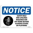 thumbnail image 1 of OSHA Notice Sign - NOTICE Safety Belts And Lifelines Required | Decal | Protect Your Business, Construction Site |  Made in the USA, 1 of 4