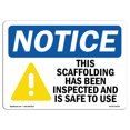 thumbnail image 1 of OSHA Notice Sign - NOTICE Scaffolding Has Been Inspected Safe To Use | Plastic Sign | Protect Your Business, Work Site, Warehouse |  Made in the USA, 1 of 5