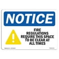 thumbnail image 1 of OSHA Notice Sign - NOTICE This Space To Be Clear At All Times | Plastic Sign | Protect Your Business, Work Site, Warehouse & Shop Area |  Made in the USA, 1 of 5