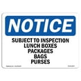 thumbnail image 1 of OSHA Notice Sign - NOTICE Subject To Inspection Lunch Boxes Packages | Plastic Sign | Protect Your Business, Work Site, Warehouse |  Made in the USA, 1 of 5