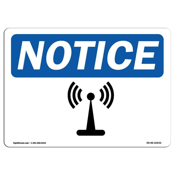 OSHA Notice Sign - NOTICE Symbol Only - Radio Frequency Hazard | Plastic Sign | Protect Your Business, Work Site, Warehouse & Shop Area | Made in the USA