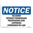 thumbnail image 1 of OSHA Notice Sign - No Entry Without Permission Trespassing | Decal | Protect Your Business, Construction Site |  Made in the USA, 1 of 4