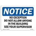 thumbnail image 1 of OSHA Notice Sign - No Exceptions Do Not Allow Anyone In The | Decal | Protect Your Business, Construction Site |  Made in the USA, 1 of 4