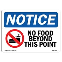 OSHA Notice Sign - No Food Beyond This Point Sign With Symbol | Decal | Protect Your Business, Construction Site |  Made in the USA