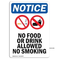 OSHA Notice Sign - No Food Or Drink Allowed | Plastic Sign | Protect Your Business, Construction Site, Warehouse & Shop Area | Made in the USA