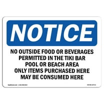 OSHA Notice Sign - No Outside Food Or Beverages Permitted In | Decal | Protect Your Business, Construction Site |  Made in the USA
