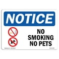 thumbnail image 1 of OSHA Notice Sign - No Smoking No Pets | Plastic Sign | Protect Your Business, Construction Site, Warehouse & Shop Area |  Made in the USA, 1 of 5